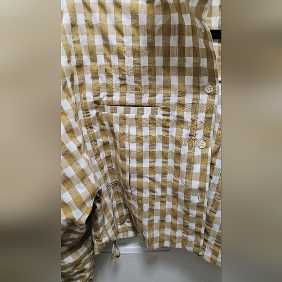 Zara Gingham cropped shirt/Jacket Button Front Size Medium - Picture 10 of 12